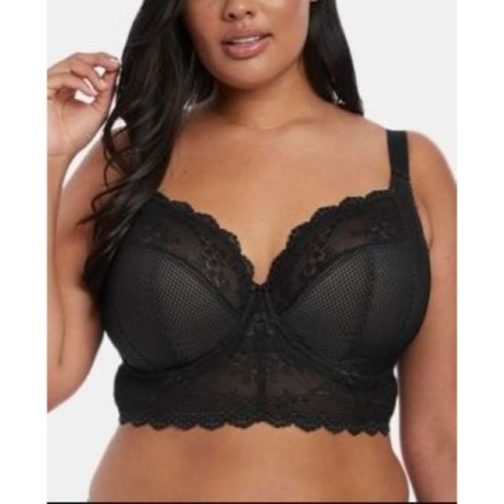Elomi Women's Charley Underwire Plunge Longline Bra in Black EL4381 Size 38L